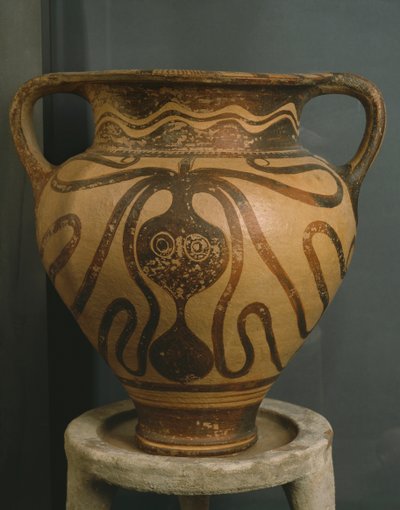 Krater with Octopus Design, from Ligortynos, Messara, Crete, Late Minoan Period III A - III B by Minoan